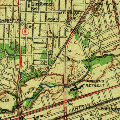 United States Geological Survey Inkster, MI (1942, 24000-Scale) digital map