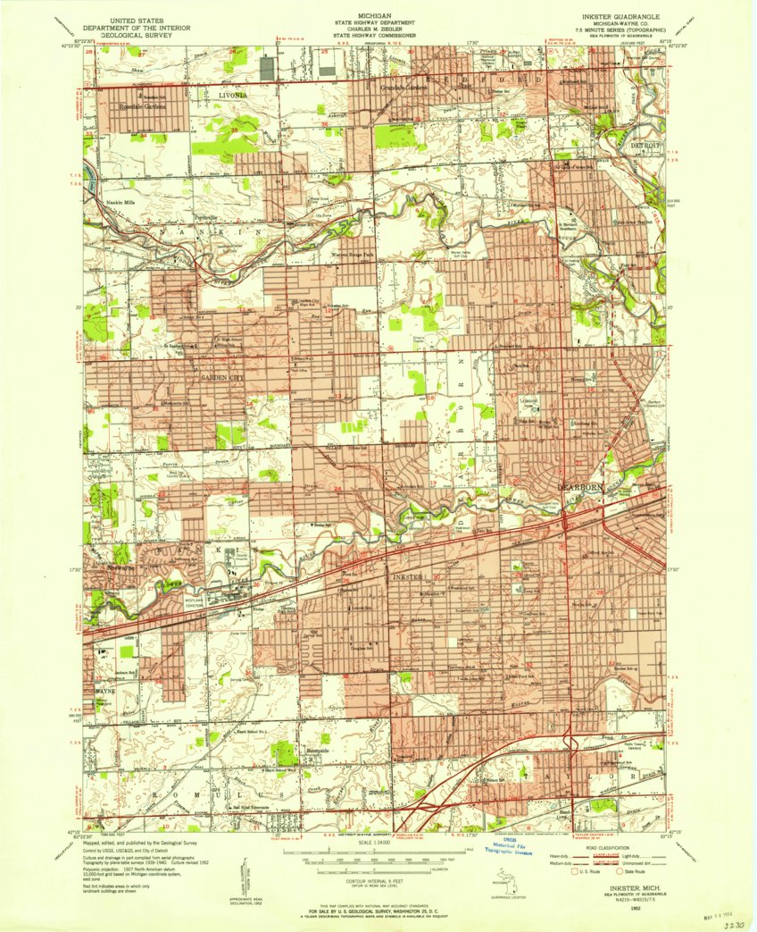 未使用 レア 絶版 トイソルジャー製 MAP AOR2 Inkster, MI (1952, 24000-Scale) Map by United States Geological