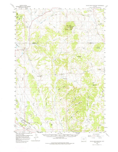 United States Geological Survey Inyan Kara Mountain, WY (1958, 62500-Scale) digital map
