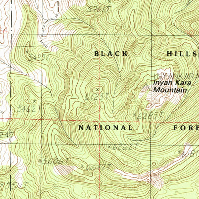 United States Geological Survey Inyan Kara Mountain, WY (1984, 24000-Scale) digital map
