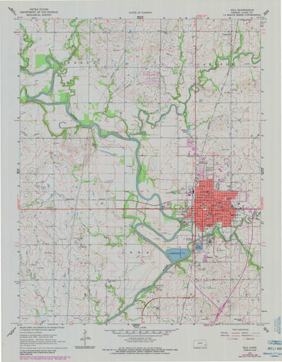 United States Geological Survey Iola, KS (1966, 24000-Scale) digital map