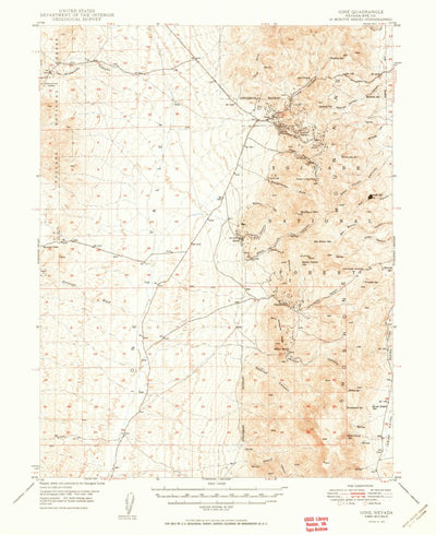 United States Geological Survey Ione, NV (1950, 62500-Scale) digital map