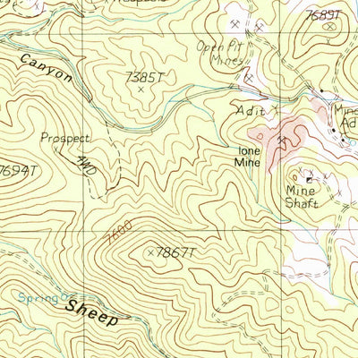 United States Geological Survey Ione, NV (1988, 24000-Scale) digital map