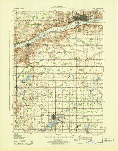 United States Geological Survey Ionia, MI (1943, 62500-Scale) digital map
