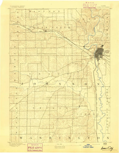 United States Geological Survey Iowa City, IA (1891, 62500-Scale) digital map