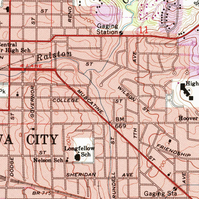 United States Geological Survey Iowa City West, IA (1965, 24000-Scale) digital map