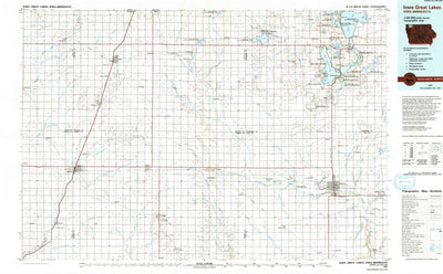 United States Geological Survey Iowa Great Lakes, IA-MN (1985, 100000-Scale) digital map