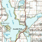 United States Geological Survey Iowa Great Lakes, IA-MN (1985, 100000-Scale) digital map