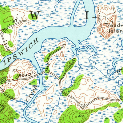 United States Geological Survey Ipswich, MA (1950, 24000-Scale) digital map