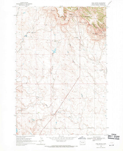 United States Geological Survey Irish Butte, SD (1968, 24000-Scale) digital map
