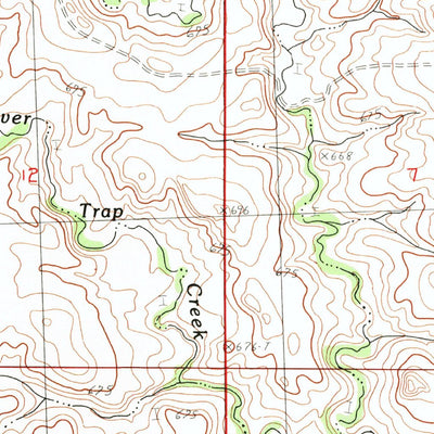 United States Geological Survey Irish Creek SW, SD (1982, 24000-Scale) digital map