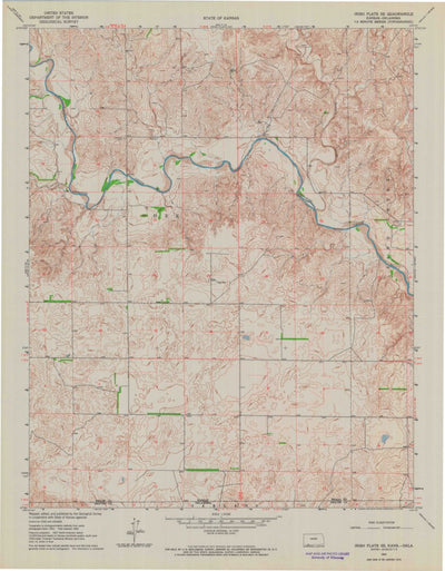 United States Geological Survey Irish Flats SE, KS-OK (1962, 24000-Scale) digital map