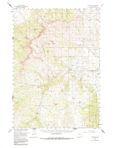 United States Geological Survey Irish Rock, WY (1957, 62500-Scale) digital map