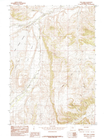 United States Geological Survey Iron Creek, WY (1985, 24000-Scale) digital map