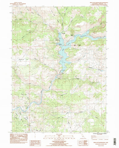 United States Geological Survey Iron Gate Reservoir, CA (1984, 24000-Scale) digital map