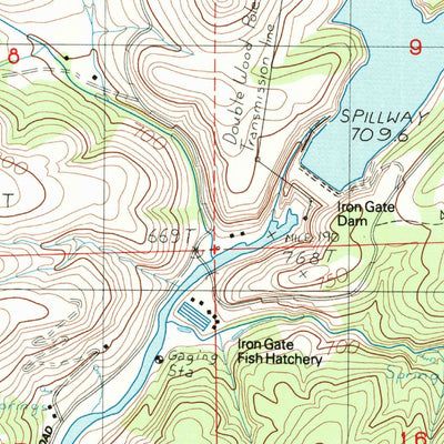 United States Geological Survey Iron Gate Reservoir, CA (1984, 24000-Scale) digital map