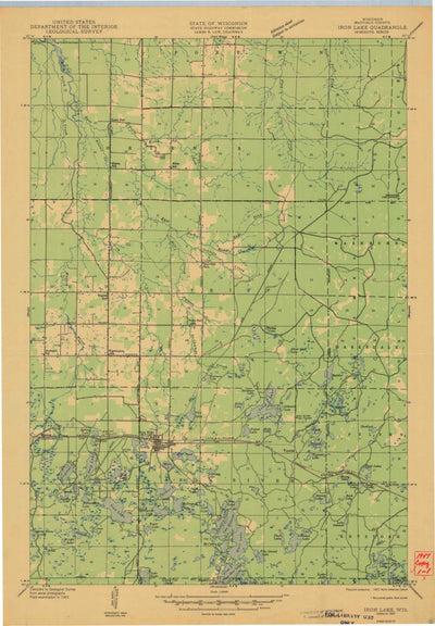 United States Geological Survey Iron Lake, WI (1947, 48000-Scale) digital map