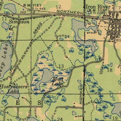 United States Geological Survey Iron Lake, WI (1947, 48000-Scale) digital map