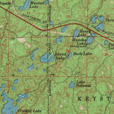 United States Geological Survey Iron Lake, WI (1961, 62500-Scale) digital map