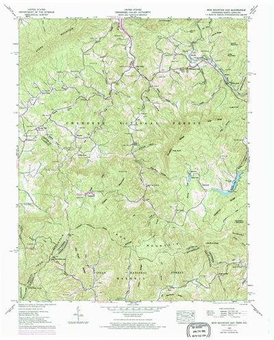 United States Geological Survey Iron Mountain Gap, TN-NC (1960, 24000-Scale) digital map