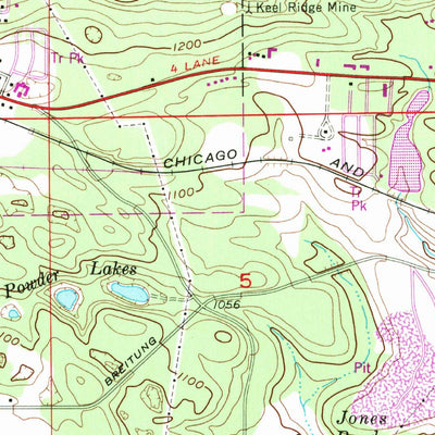 United States Geological Survey Iron Mountain, MI-WI (1955, 24000-Scale) digital map