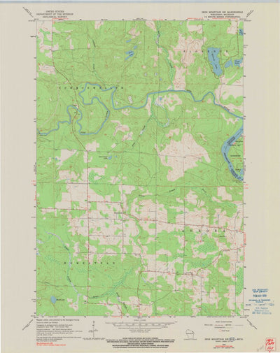 United States Geological Survey Iron Mountain SW, WI-MI (1962, 24000-Scale) digital map