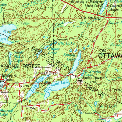 United States Geological Survey Iron River, MI-WI (1958, 250000-Scale) digital map