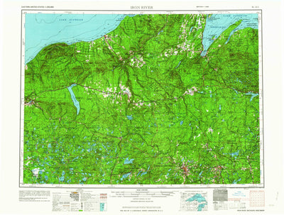 United States Geological Survey Iron River, MI-WI (1961, 250000-Scale) digital map