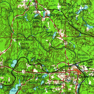 United States Geological Survey Iron River, MI-WI (1961, 250000-Scale) digital map