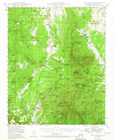 United States Geological Survey Iron Springs, AZ (1947, 62500-Scale) digital map