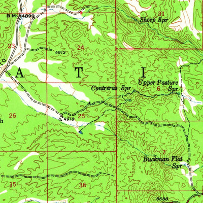United States Geological Survey Iron Springs, AZ (1947, 62500-Scale) digital map