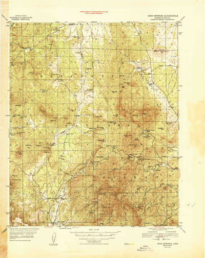 United States Geological Survey Iron Springs, AZ (1948, 63360-Scale) digital map