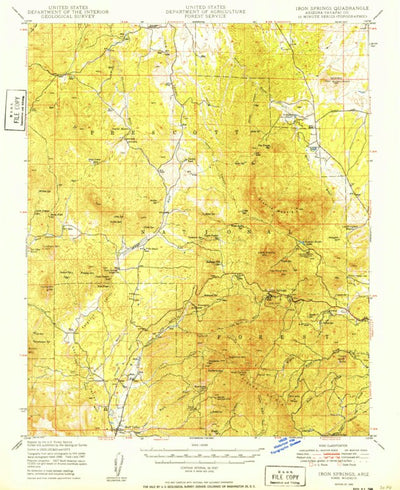 United States Geological Survey Iron Springs, AZ (1949, 62500-Scale) digital map