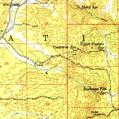United States Geological Survey Iron Springs, AZ (1949, 62500-Scale) digital map