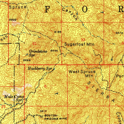 United States Geological Survey Iron Springs, AZ (1949, 62500-Scale) digital map