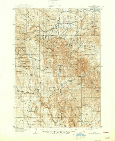 United States Geological Survey Ironside Mountain, OR (1908, 125000-Scale) digital map