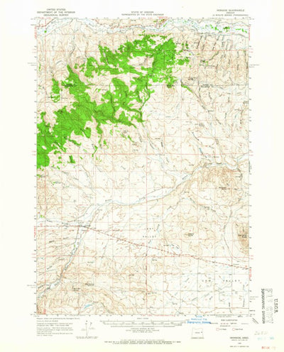 United States Geological Survey Ironside, OR (1964, 62500-Scale) digital map