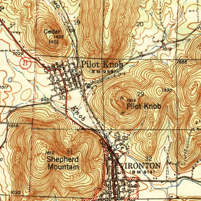 United States Geological Survey Ironton, MO (1946, 62500-Scale) digital map
