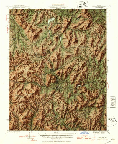 United States Geological Survey Ironton, MO (1953, 62500-Scale) digital map