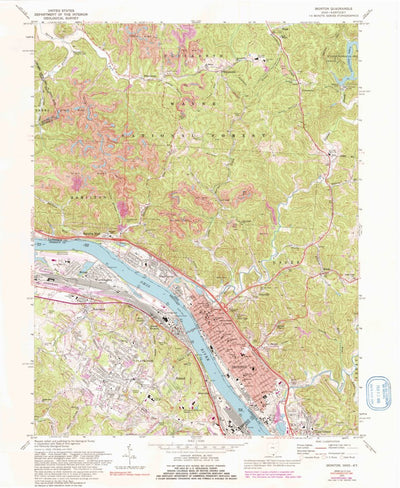 United States Geological Survey Ironton, OH-KY (1972, 24000-Scale) digital map