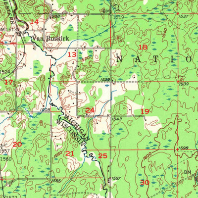 United States Geological Survey Ironwood, MI-WI (1955, 62500-Scale) digital map