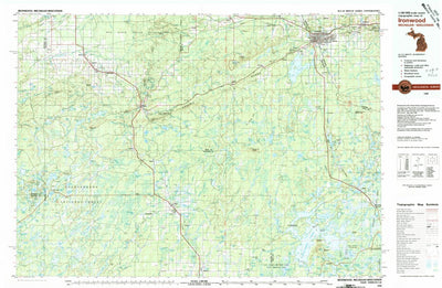 United States Geological Survey Ironwood, MI-WI (1980, 100000-Scale) digital map