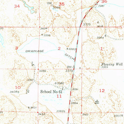 United States Geological Survey Irwin, NE-SD (1950, 62500-Scale) digital map