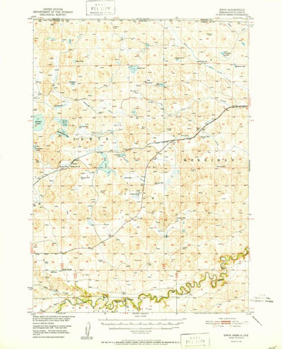 United States Geological Survey Irwin, NE-SD (1951, 62500-Scale) digital map