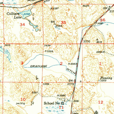 United States Geological Survey Irwin, NE-SD (1951, 62500-Scale) digital map