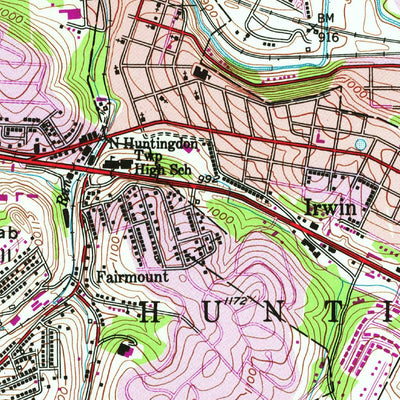 United States Geological Survey Irwin, PA (1953, 24000-Scale) digital map