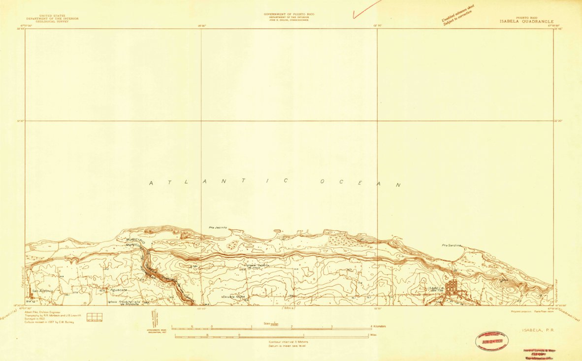Isabela, PR (1937, 20000-Scale) Map by United States Geological Survey ...