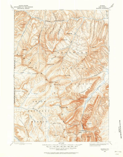 United States Geological Survey Ishawoda, WY (1893, 125000-Scale) digital map
