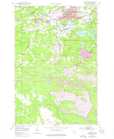United States Geological Survey Ishpeming, MI (1952, 24000-Scale) digital map