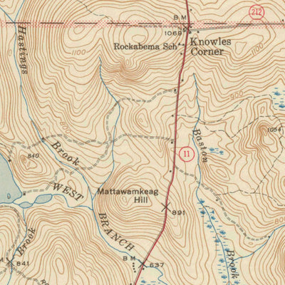United States Geological Survey Island Falls, ME (1942, 62500-Scale) digital map